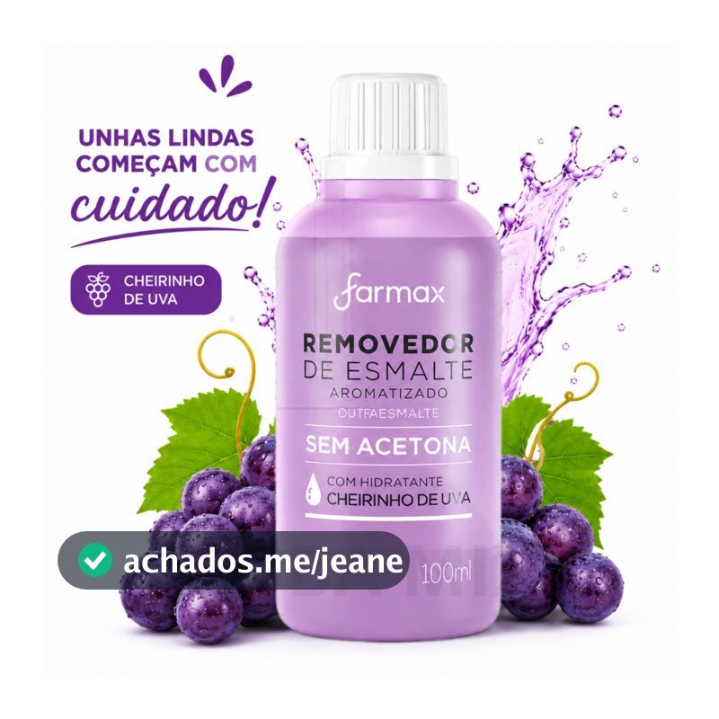 Removedor Esmalte Sem Acetona 100ml Uva - Farmax