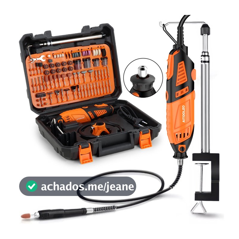 Micro Retifica Elétrica AITOOLZO 600W 202 Peças Com Suporte