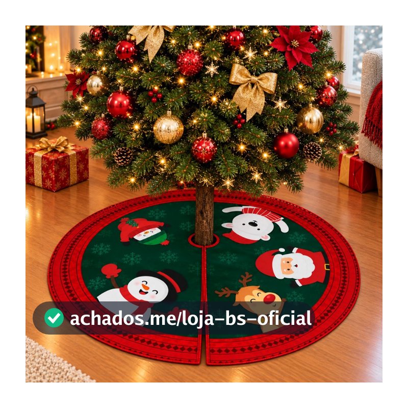 Saia Para Base De Árvore De Natal Laço 68 Cm Decoração Enfeite Natalino Natalina Estampada