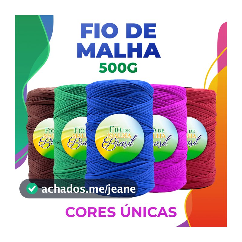 [CAMPEÃO DE VENDAS] Fio de Malha Brasil 500g - Cores Variadas Para Crochê Fio Residual Bolsa Tapete Lycra Algod