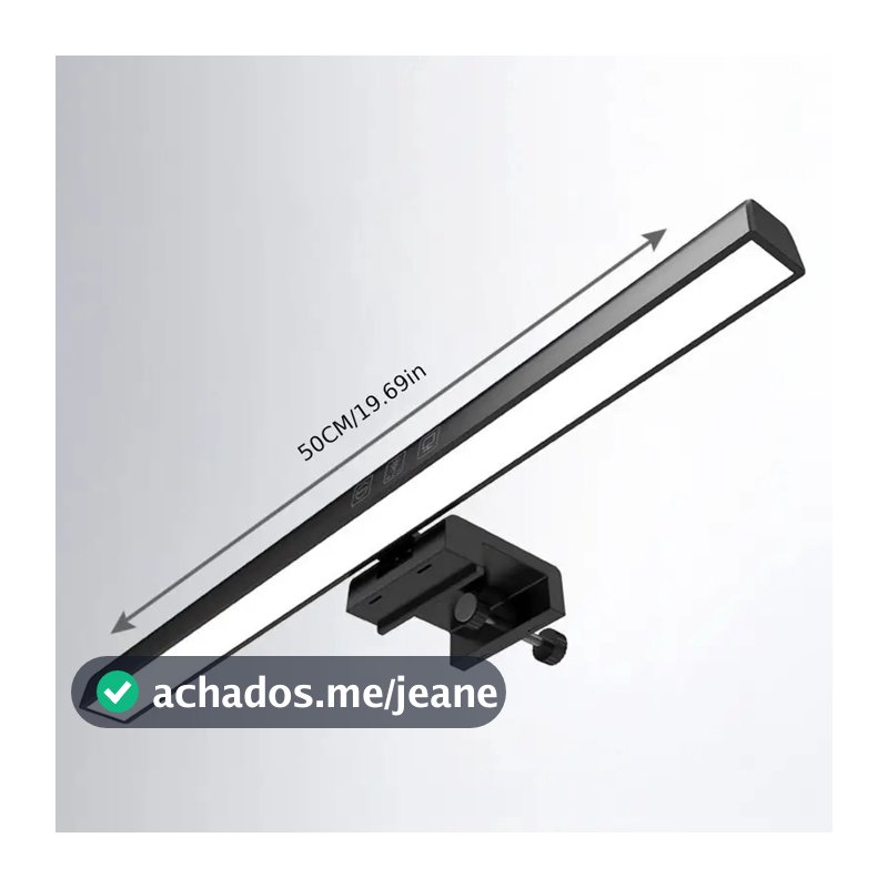 Luminária Tela Notebook Monitor Mesa Barra Luz Regulável Cúpula Preto Estrutura Preto 127/220v