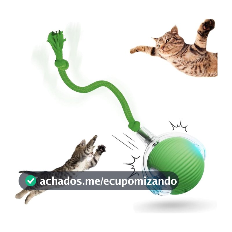 Brinquedo Automático para Gatos - Bola Interativa com Sensor de Movimento e Cauda Falsa Recarregável