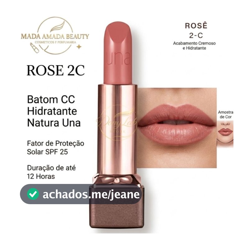 Batom CC Hidratante Natura Una Rose 2C - 3,8g ORIGINAL