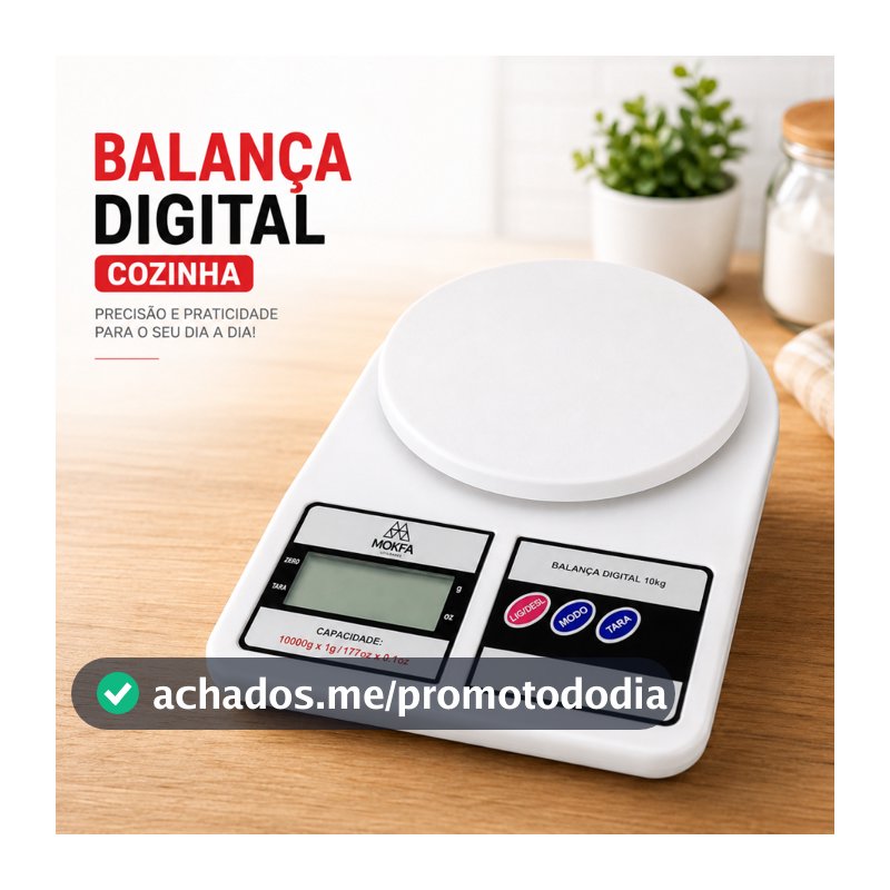 Balança Digital Precisão Eletrônica 10kg Branca Multifuncional Culinária Fitness Viagem Cozinha Mesa
