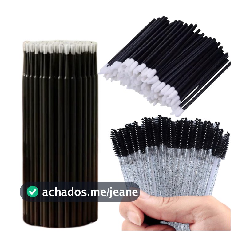 Kit Black 100 Escovinhas, 100 Microbrush E 100 Aplicadores Black