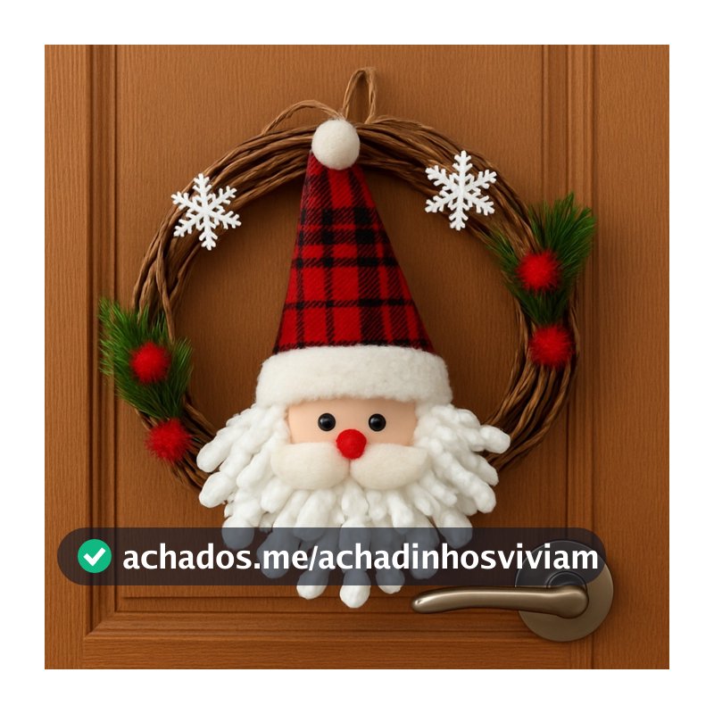 Guirlanda De Madeira Papai Noel Enfeite Natalino