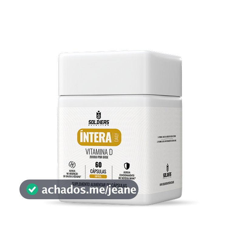 Vitamina D3 2000UI Imunidade Óssea 60 caps Softgel Íntera Daily Saúde Ossos - Soldiers