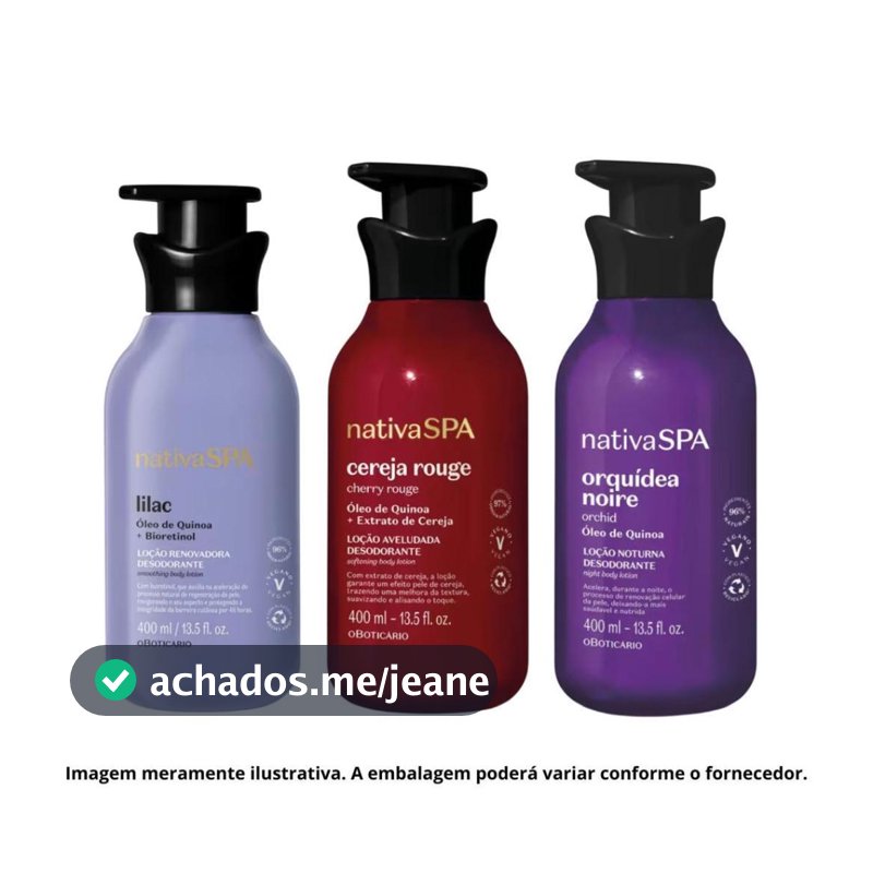 Kit 3 Cremes Nativa Spa 400ml – Hidratação e Perfume para o Corpo