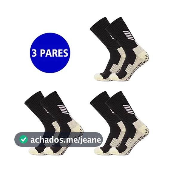 Jcolour Kit 3 Meias Esportivas Profissionais Antiderrapantes para Academia e Exercicios ao Ar Livre