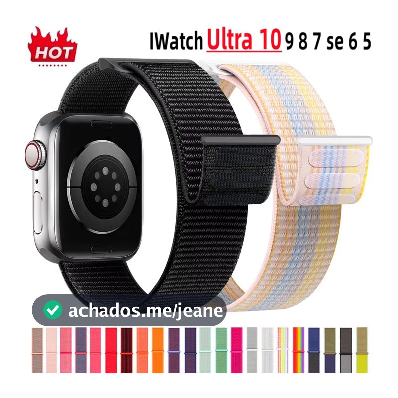 Pulseira Respirável nylon 38 40 42 44 41 45 46 49 mm para RELOGIO ultra Series 7 8 9 10
