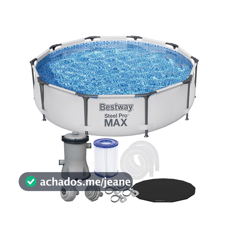 Piscina Estrutural 4678L Circular Pro Max + Filtro 110V ou 220V + Capa Bestway