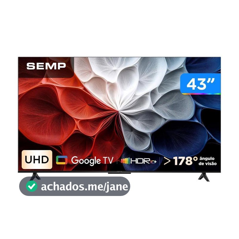 Smart TV 43" Semp 4K UHD LED 43S62 Google TV 2025