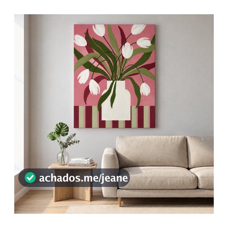 Quadro Decorativo Aquarela Rosa 60x90 Tela Canvas Grande Pronto Para Pendurar Sala Quarto