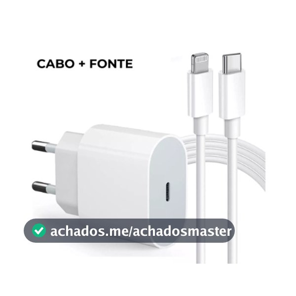 Carregador iPhone Turbo Tipo-C 20W + Cabo Lightining para IPhone Carga rápida