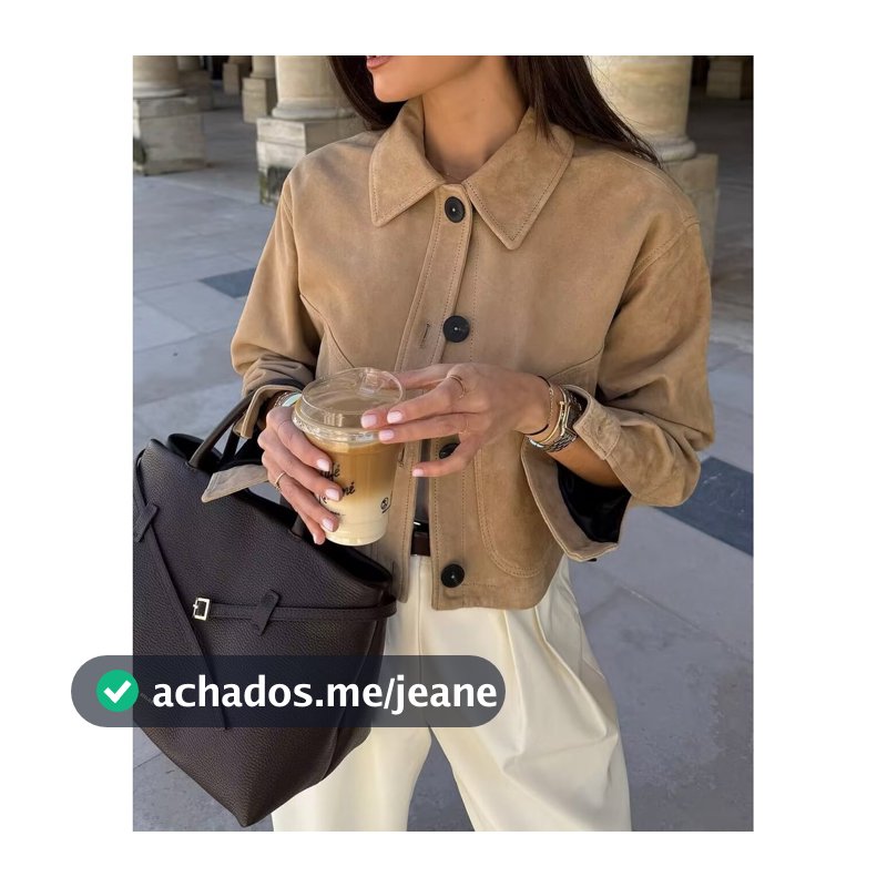 ZA Primavera Outono Inverno Novo Estilo Retro Jaqueta Curta de Camurça 92408150