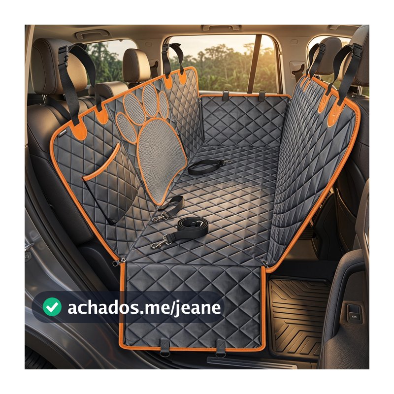 Capa de Banco p/ Carro c/ Rede | Impermeável | Antiderrapante | Cães Médio/Grande | Proteção Lateral | Janela Mesh
