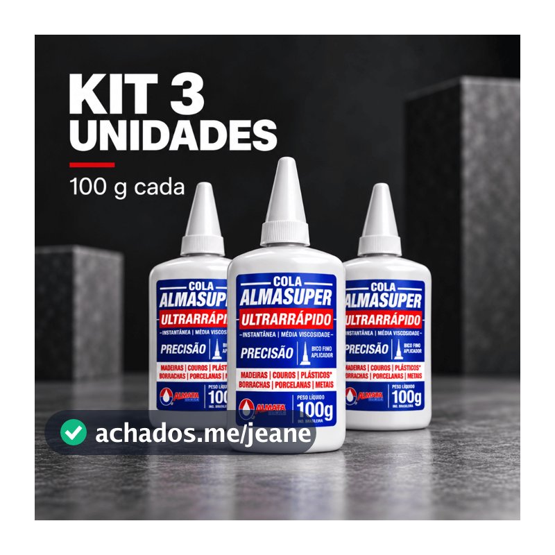 Kit 3 Cola Instantânea Almasuper Precisão 100g