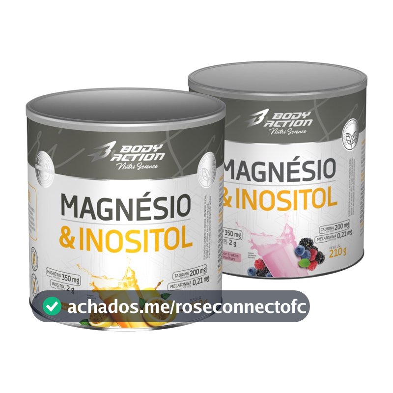 Kit 2x Magnésio & Inositol Com Melatonina 210g Bodyaction