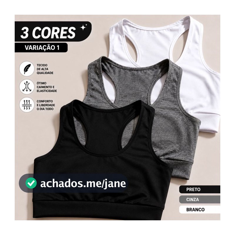 Kit 3 Top Fitness Feminino Academia Treino Roupas Esportivas Femininas Nadador