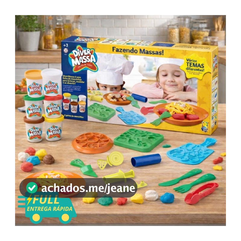 Kit Massinha de Modelar Diver Massa Fazendo Massas Lanchonete Sorveteria Confeitaria Divertoys