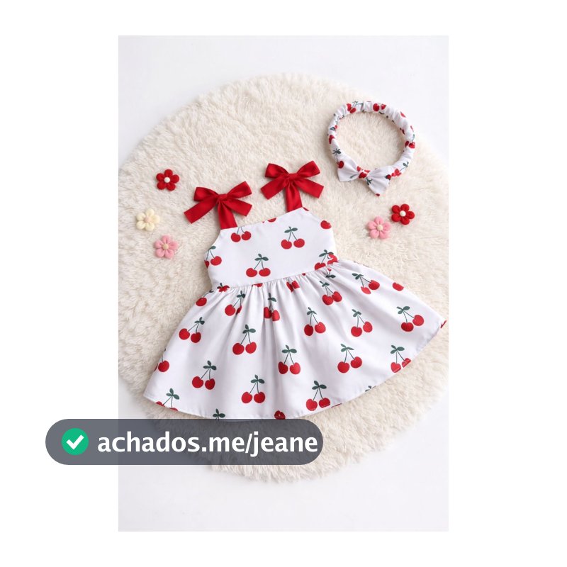 Vestido Menina Infantil  + Tiara | 06 meses 1 Ano Vestidos Vermelho Branco