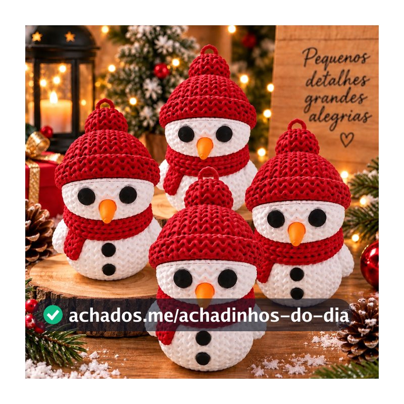 Kit com 4 Enfeites de Natal – Bonecos de Neve