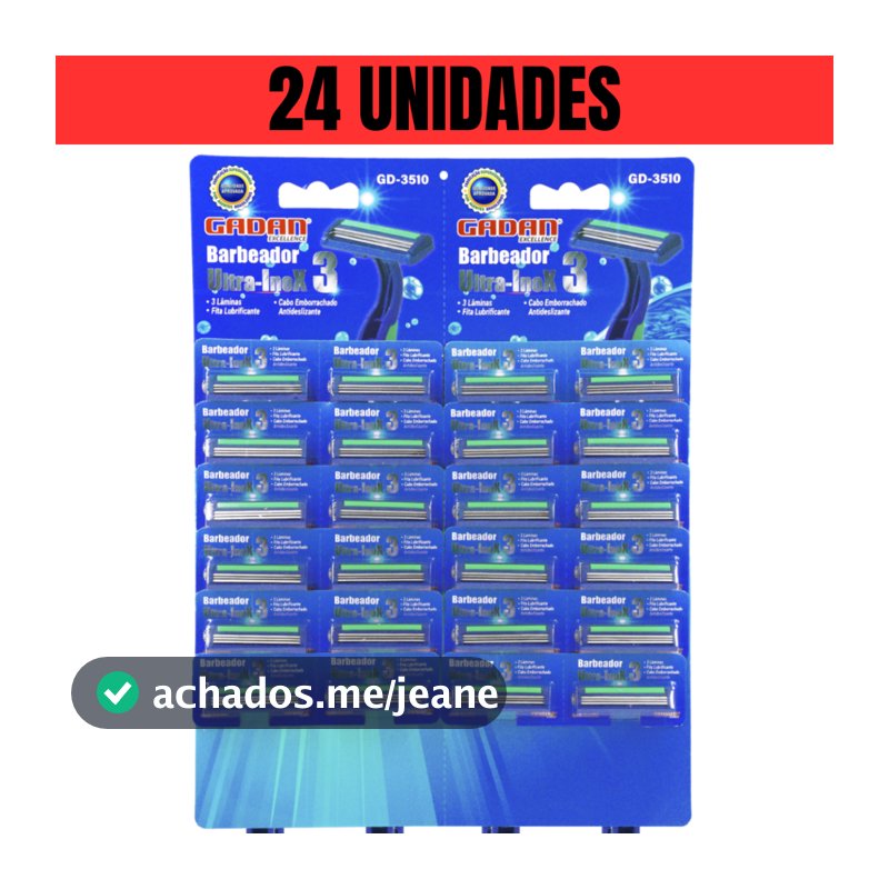 Kit 24 Aparelhos de Barbear Com 3 Lâminas de Aço Inox Com Lubrificante, Descartável, Afiado, Atacado