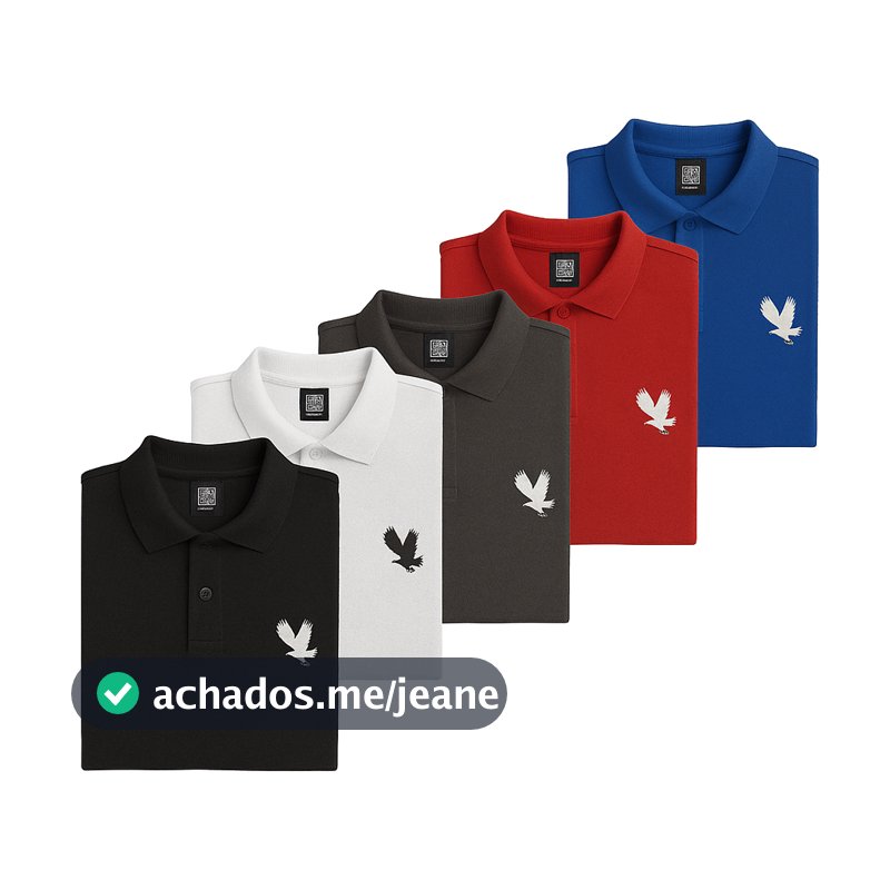 Kit 5 Camisa Gola Polo Masculina Camiseta de Algodão