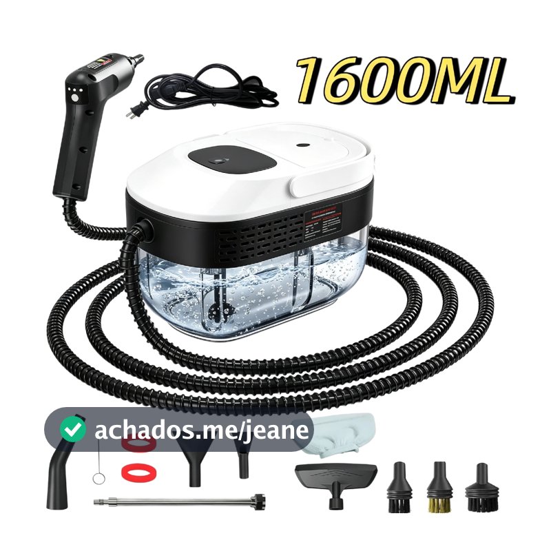 Limpador a Vapor De Alta Temperatura 110V/220V Portátil Kit 9 Acessórios 1600ml - 2500W Máquina de Limpeza para Cozinha