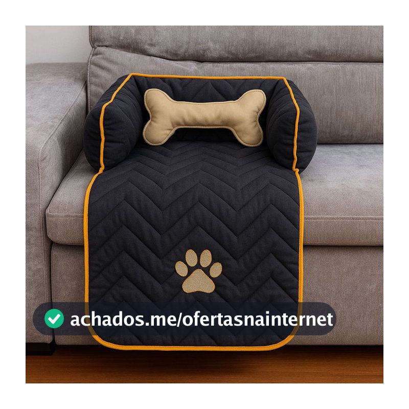 Cama Caminha Protetor De Sofá Pet Pequeno Com Zíper e Ossinho Lavável