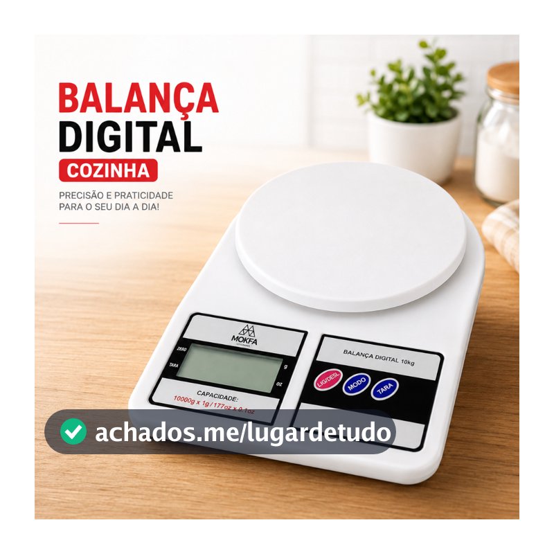 Balança Digital Precisão Eletrônica 10kg Branca Multifuncional Culinária Fitness Viagem Cozinha Mesa