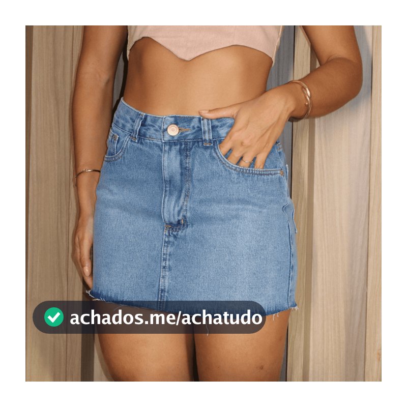 Saia Jeans Mini Curta Cintura Alta Moda Blogueira Feminina Desfiada Premium Barra Fio