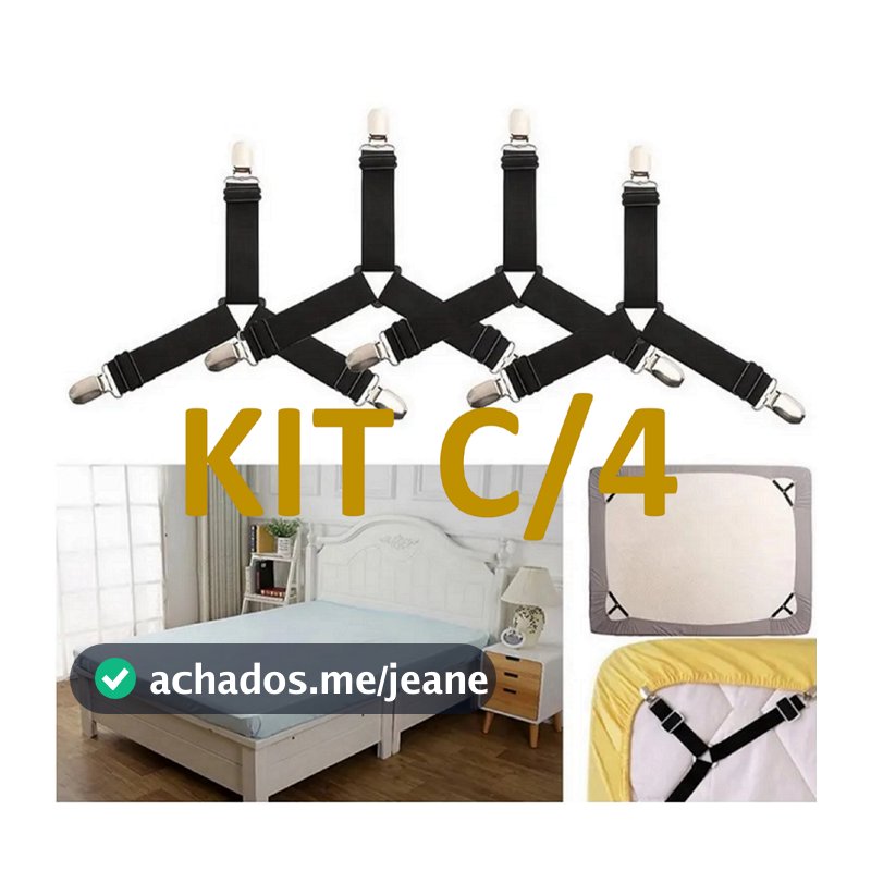 Prendedor De Lençol Esticador Cama Todos Tamanhos 4 Pcs com Presilha coisas diferentes para casa