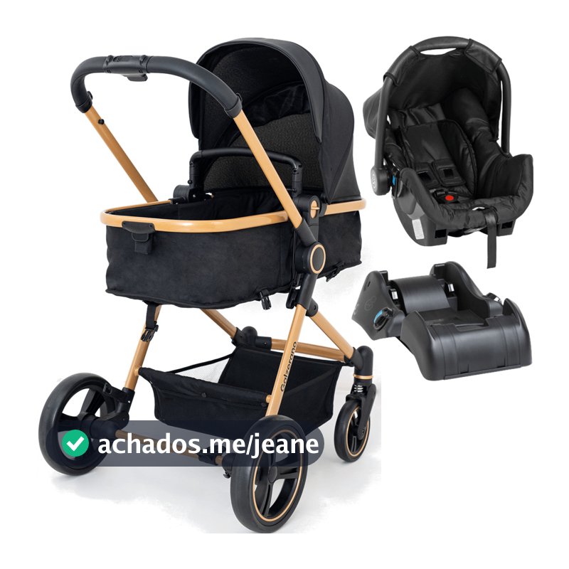 Carrinho de Bebe Moises Bebe Conforto Base Galzerano Ivy Gold