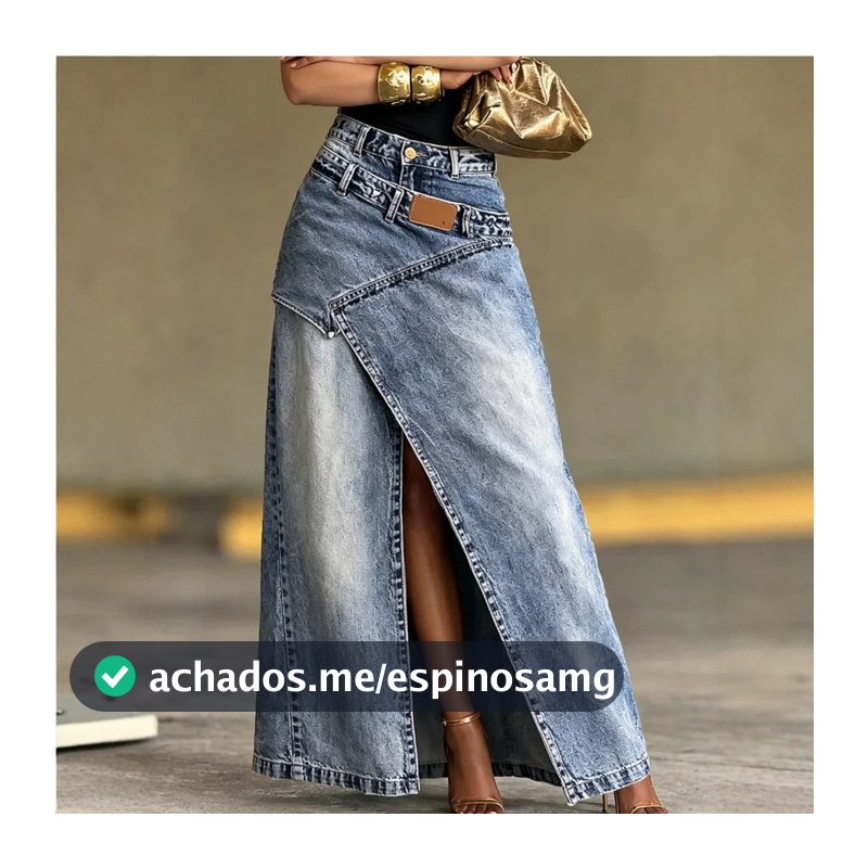 Dobre E Use Jeans Lavados Saia Longa De Meio Corpo Para Mulheres