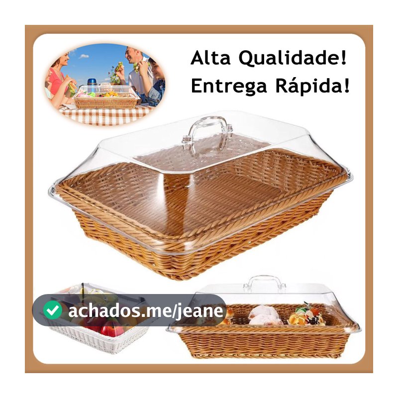 Cesta De Pão De Mesa De Jantar De Vime Simulado Trançado À Mão Com Tampa