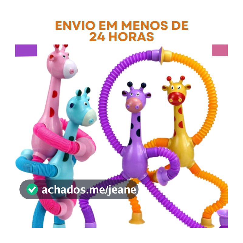 Girafas Estica e Gruda Brinquedo Infantil Pop It Tubo Luz Led Com Ventosa