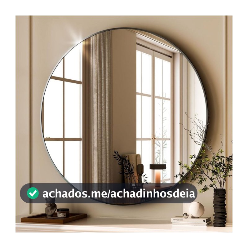 Espelho Redondo Decoração Sala Quarto Banheiro Moderno Lapidado