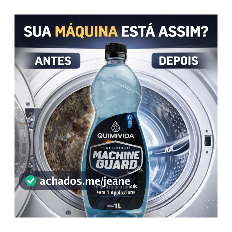 Limpador Máquina de Lavar Roupa P/ Uso -  remove residuos sem danificar a máquina 1L