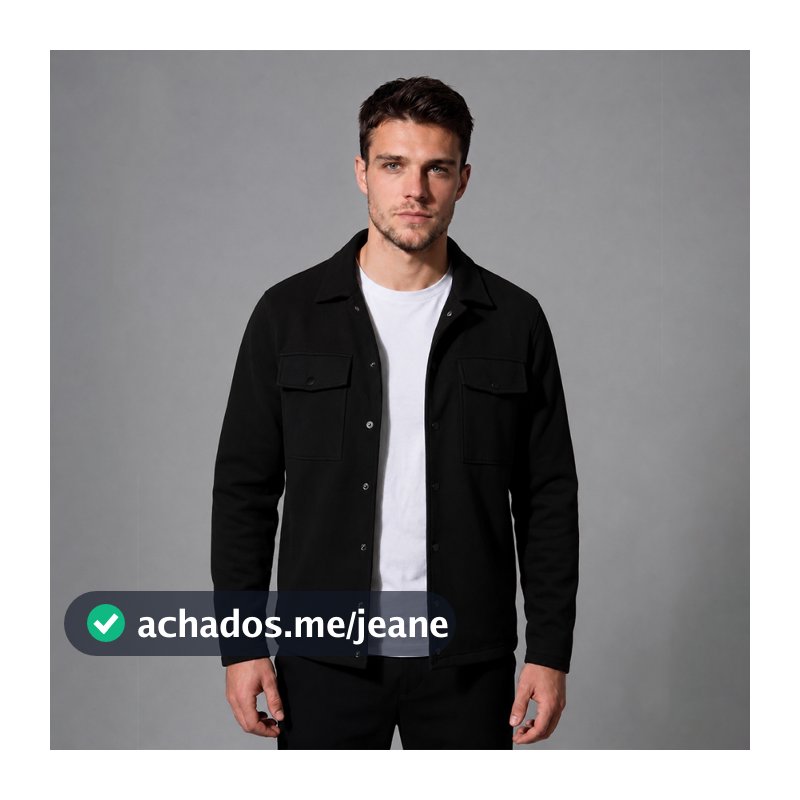 Casaco Casual Premium Masculino Moletom Sobretudo Gola Lapela Social Com Bolsos