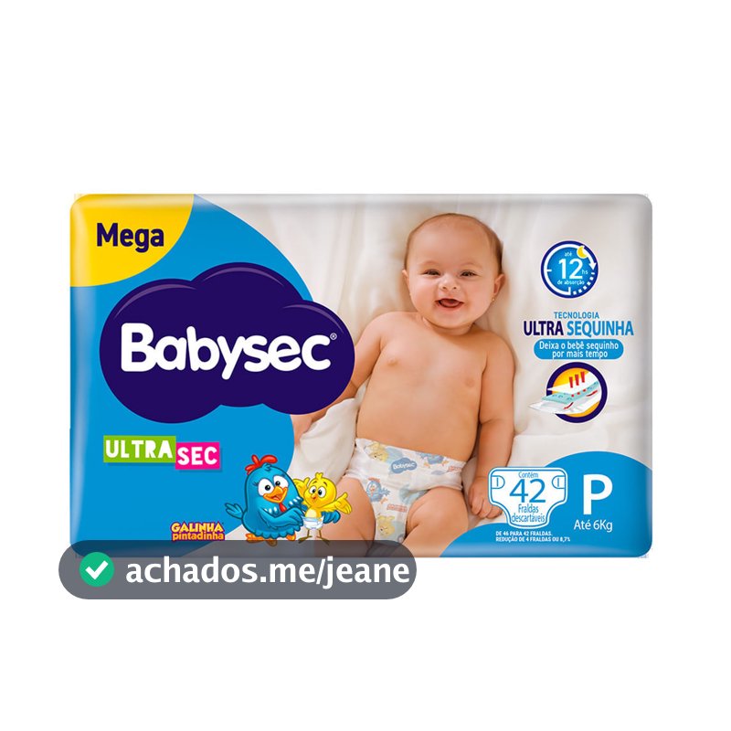 Fralda Descartável Babysec Galinha Pintadinha Ultra Mega P 42 Unidades