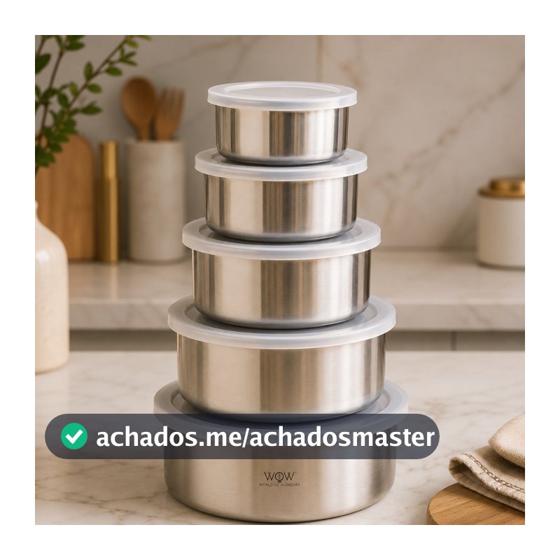 Potes De Inox Conjunto Multiuso 5 Andares Com Tampa