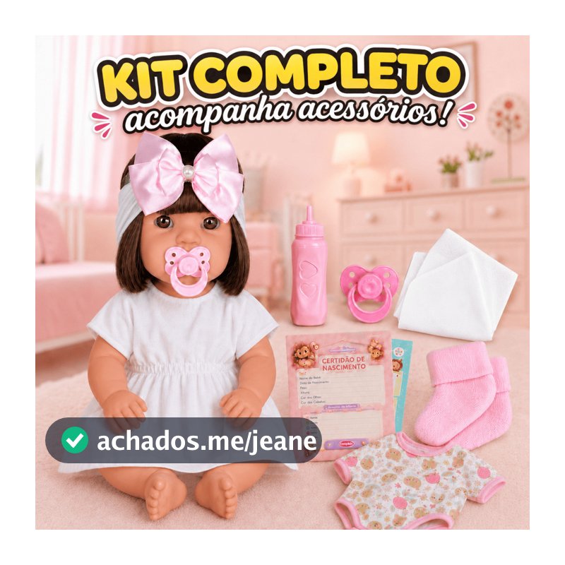 Bebe Realista Boneca Reborn 100% Silicone Completa Linda