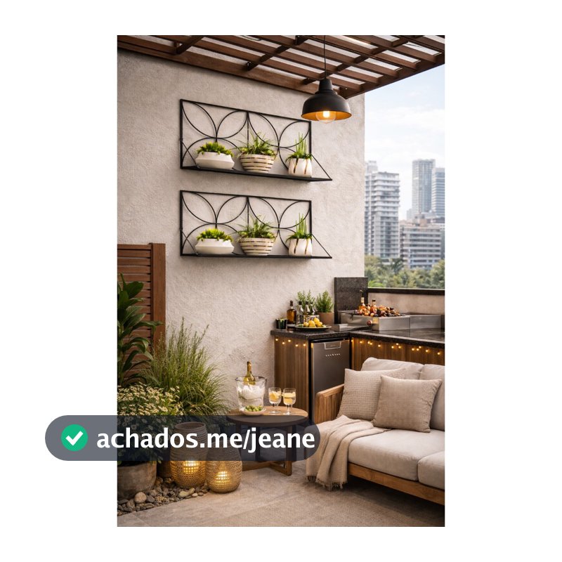 Kit 2 Suporte Porta Vaso de Planta Parede Prateleira de Ferro Floreira Jardim
