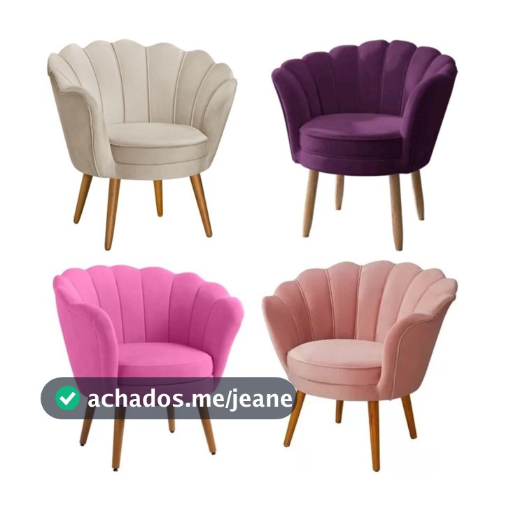 Poltrona Decorativa Flor Direto Da Fábrica / Cadeira Sala Recepção / Design Orgânico Lua Opala Tilla / Várias C