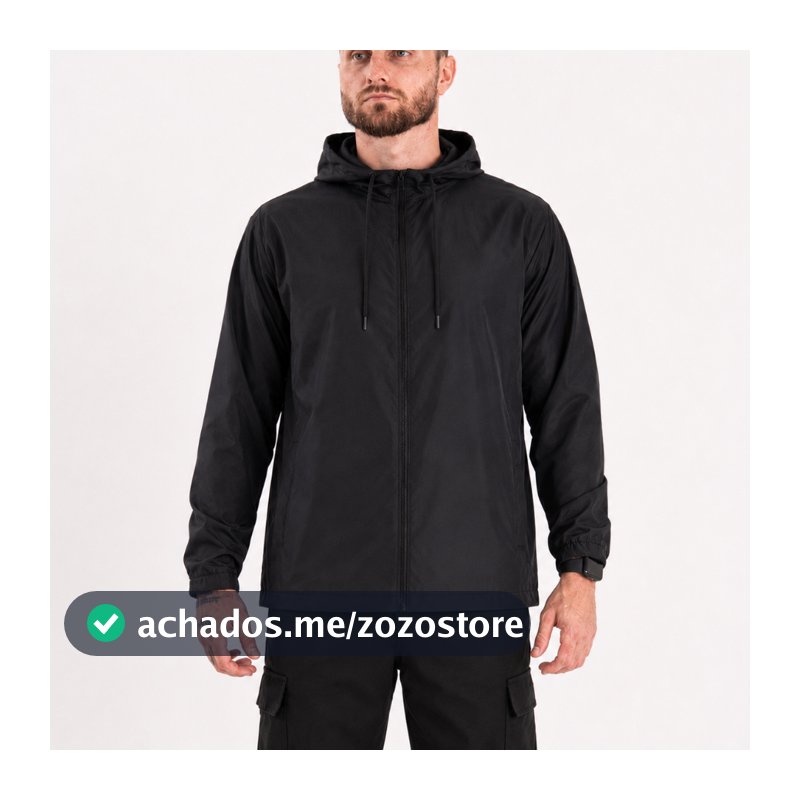 Jaqueta Corta Vento Masculina Impermeável SEMI-FORRADA com Capuz Gola Alta Inverno Frio P ao GG