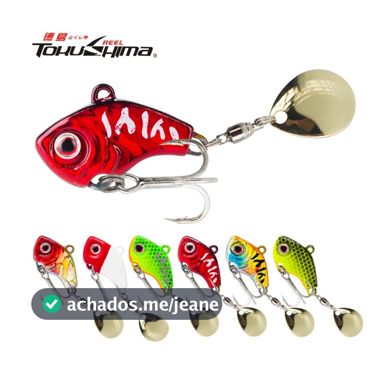 1PC Vib Lure 6 Cores Iscas De Pesca Em Metal Rotativo 3D Olhos Crankbait Sequin Isca Dura Biônica Afundando Giratório Com Anzol Triplo