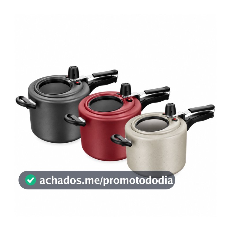 Panela de Pressão 4,5L Com Visor Fechamento Interno Antiaderente MTA CORES