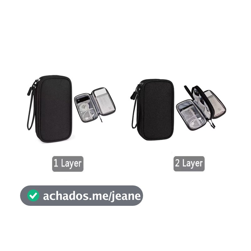 Necessaire organizadora bolsa portatil celular cabos fios armanazamento-luna_hyq