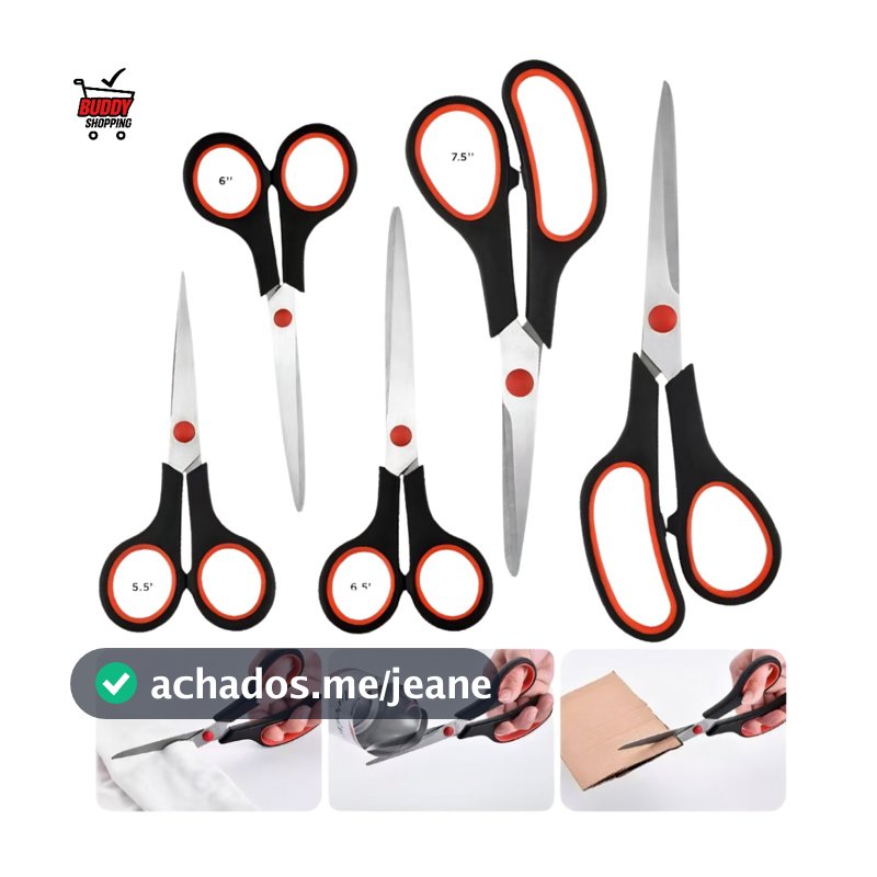 Kit 5 Tesouras Costura Profissional Super Afiadas Inox Luatek LWJ-109
